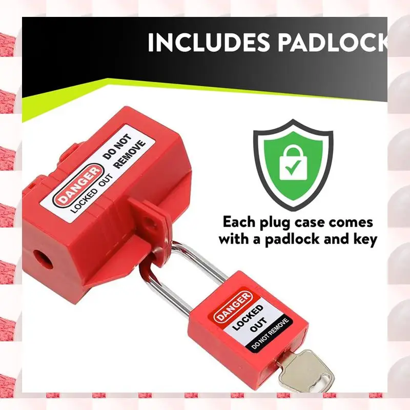 ABGN Plug Lock For Lockout Tag Kit, Plug Cord Lock 110 Volt And 220 Volt Power Cord Lock,Red Electrical Plug Lock Cover
ABGN Plug Lock For Lockout Tag Kit, Plug Cord Lock 110 Volt And 220 Volt Power Cord Lock,Red Electrical Plug Lock Cover