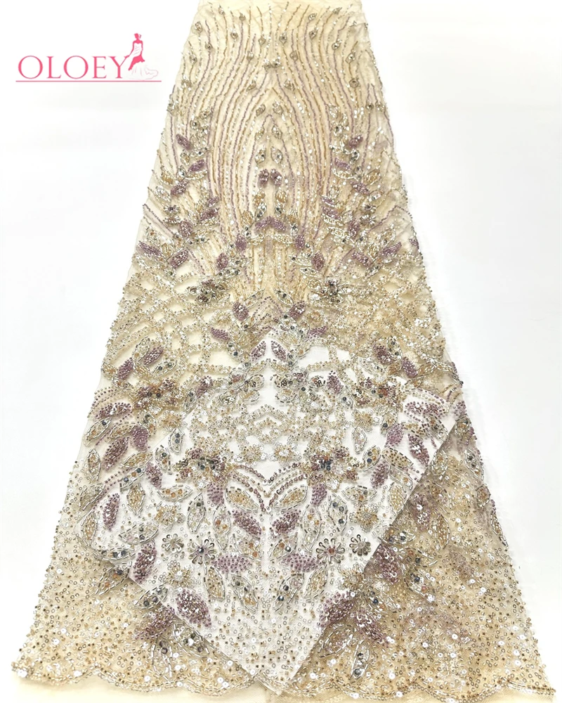 OLOEY Luxury African Sequins Groom Lace Fabric High Quality French Nigerian Beaded Lace Fabric For Wedding Dress
OLOEY Luxury African Sequins Groom Lace Fabric High Quality French Nigerian Beaded Lace Fabric For Wedding Dress