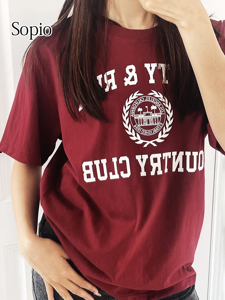 Cotton Loose Round Neck Sports Tee Shirts Letter Print Red Women's T-shirt Summer Casual Short Sleeve Tops Female Street Style
Cotton Loose Round Neck Sports Tee Shirts Letter Print Red Women's T-shirt Summer Casual Short Sleeve Tops Female Street Style