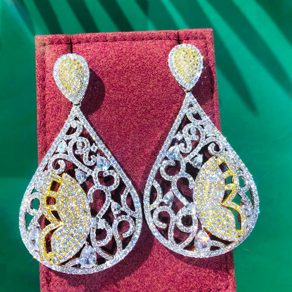 Missvikki Trendy Luxury Hollow Pendant Earrings For Women Cubic Zircon Wedding Bridal Jewelry Gift 2024 New High Quality
Missvikki Trendy Luxury Hollow Pendant Earrings For Women Cubic Zircon Wedding Bridal Jewelry Gift 2024 New High Quality