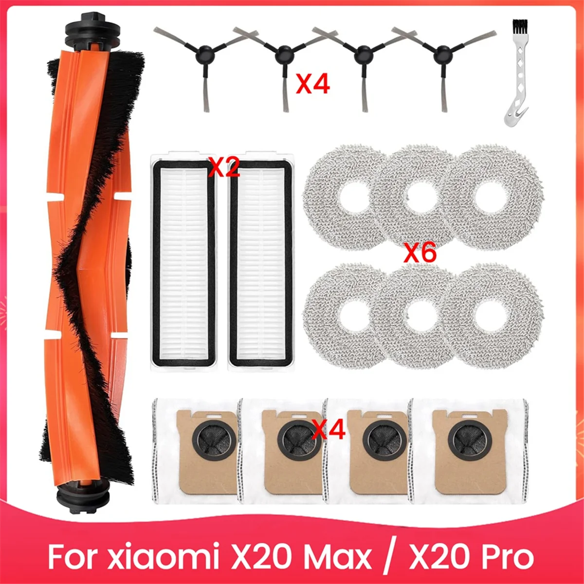 Запасная часть для робота-пылесоса Xiaomi X20 Max/X20 Pro, основная боковая щетка, швабра, тканевые мешки для пыли, фильтры Hepa
Запасная часть для робота-пылесоса Xiaomi X20 Max/X20 Pro, основная боковая щетка, швабра, тканевые мешки для пыли, фильтры Hepa