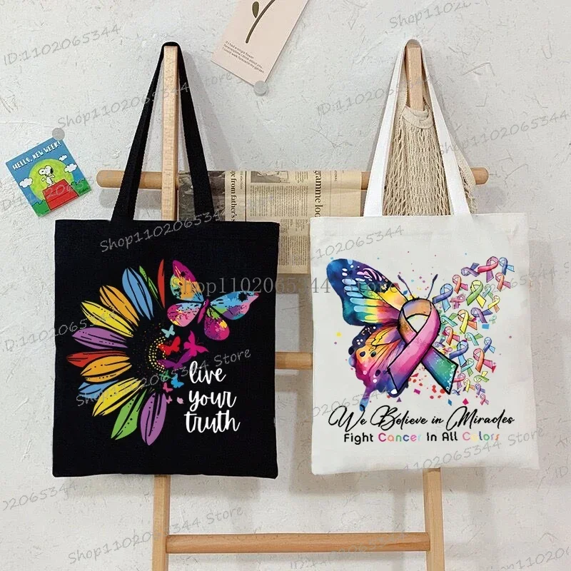 Colorful Cancer Awareness Women's Handbags Vintage Butterfly Collapsible Tote Bags Fashion Cancer Awareness Casual Lady Handbags
Colorful Cancer Awareness Women's Handbags Vintage Butterfly Collapsible Tote Bags Fashion Cancer Awareness Casual Lady Handbags