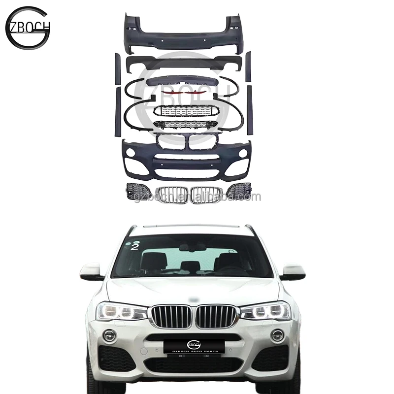 Auto parts bumper kit for BMWs F25 X3 upgrade M-Tech bodykit front bumper with grill side skirts rear bumper diffuser
Auto parts bumper kit for BMWs F25 X3 upgrade M-Tech bodykit front bumper with grill side skirts rear bumper diffuser
