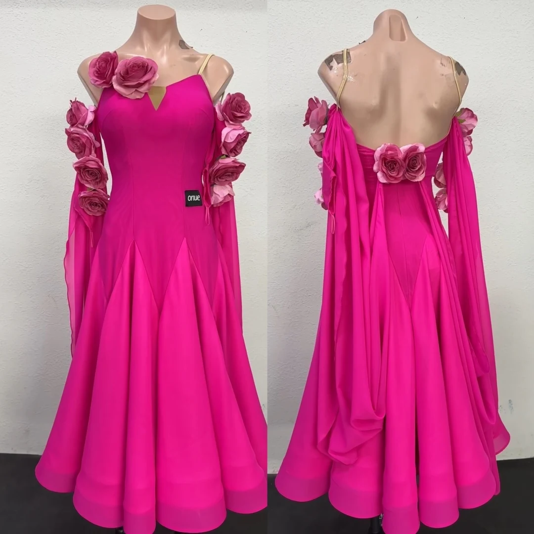 Rose Red Ballroom Dance Competition Dress Women Luxury Flower Long Dress Waltz Dance Performance Clothing Stage Dress BL16677
Rose Red Ballroom Dance Competition Dress Women Luxury Flower Long Dress Waltz Dance Performance Clothing Stage Dress BL16677