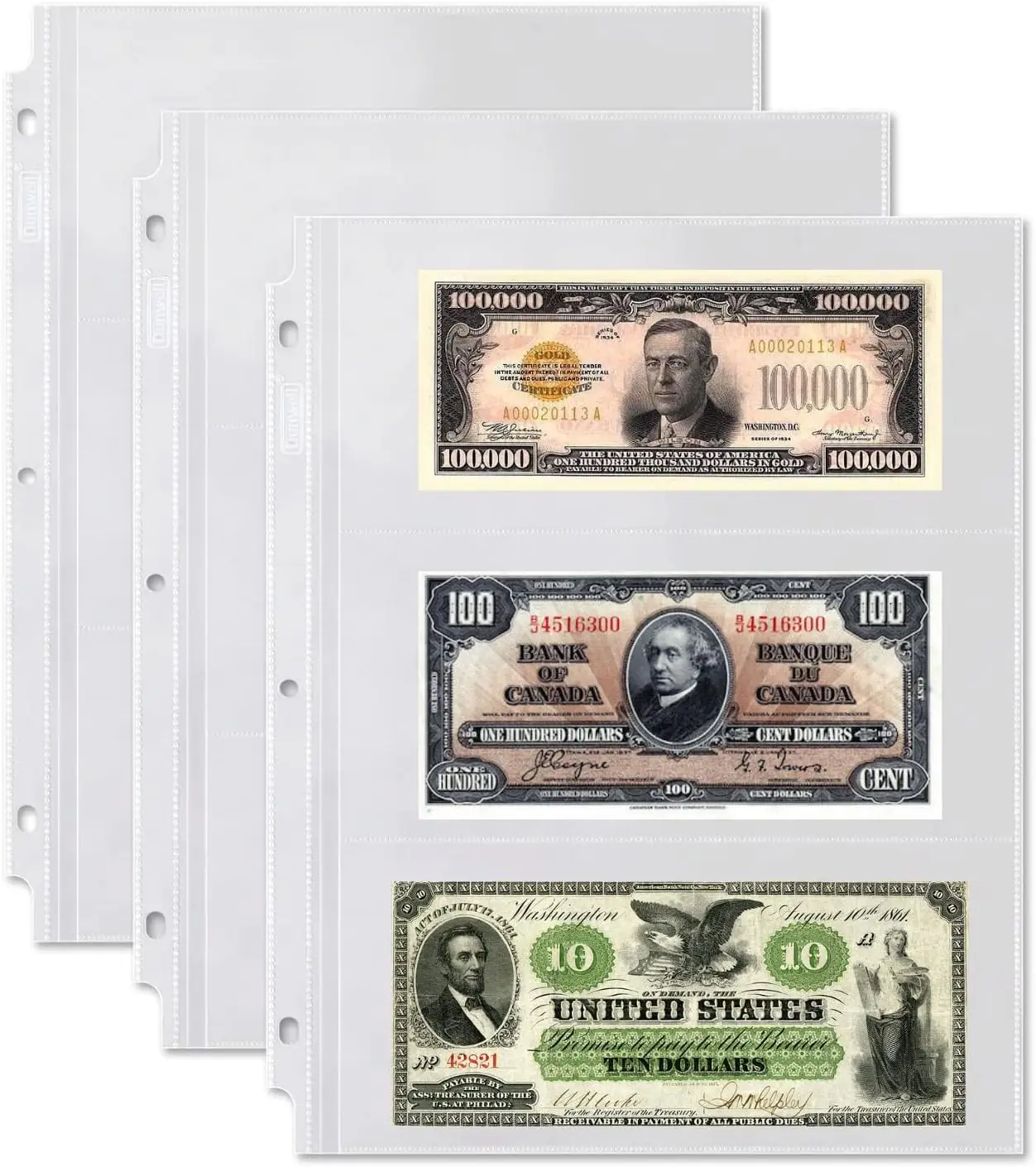 25 Pack Currency Sleeves for Collectors, 3-Pocket Clear Plastic Refill Pages for Bill Collection Album, 3-Ring Binder Sheet Protectors
25 Pack Currency Sleeves for Collectors, 3-Pocket Clear Plastic Refill Pages for Bill Collection Album, 3-Ring Binder Sheet Protectors
