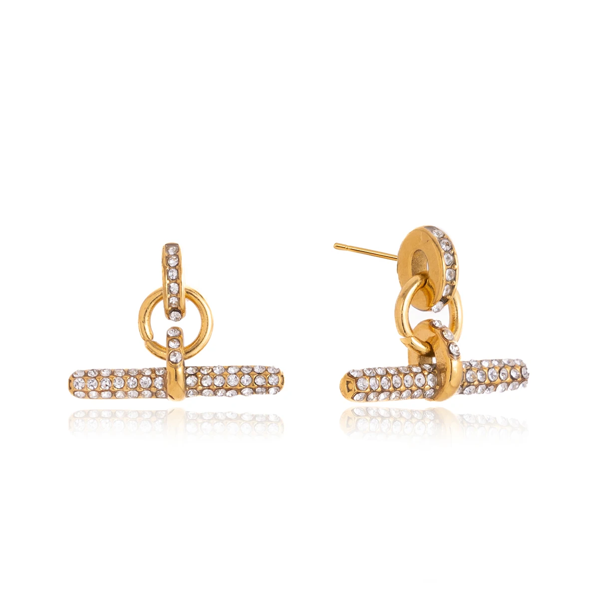 Full Crystal T Bar Drop Earrings For Women Minimalist 18K Gold PVD Plated Stainless Steel Earrings Fashion Jewelry Gift
Full Crystal T Bar Drop Earrings For Women Minimalist 18K Gold PVD Plated Stainless Steel Earrings Fashion Jewelry Gift