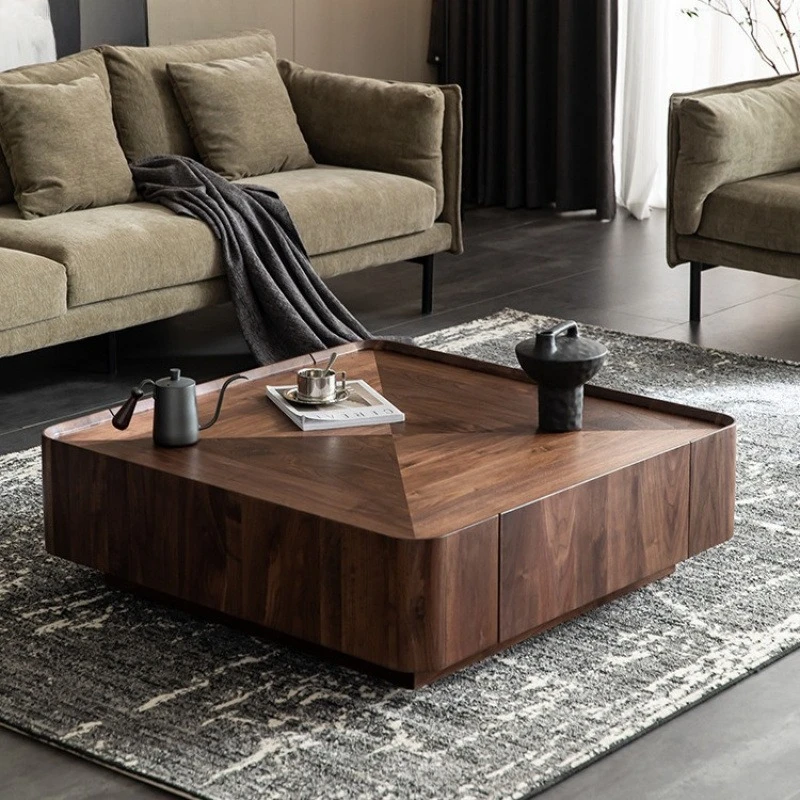 Black walnut solid wood coffee table square storage furniture minimalist square coffee table
Black walnut solid wood coffee table square storage furniture minimalist square coffee table