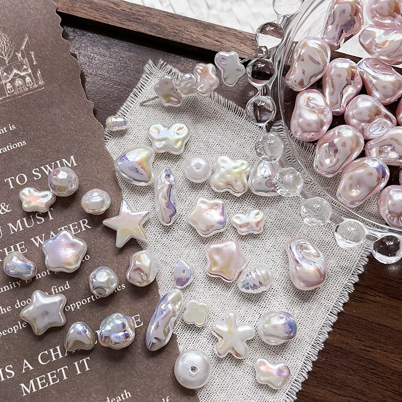 10pcs Baroque-style Beads Pinkish-white Star-shaped Heart-shaped Resin Beaded Scattered DIY Handmade Accessories
10pcs Baroque-style Beads Pinkish-white Star-shaped Heart-shaped Resin Beaded Scattered DIY Handmade Accessories