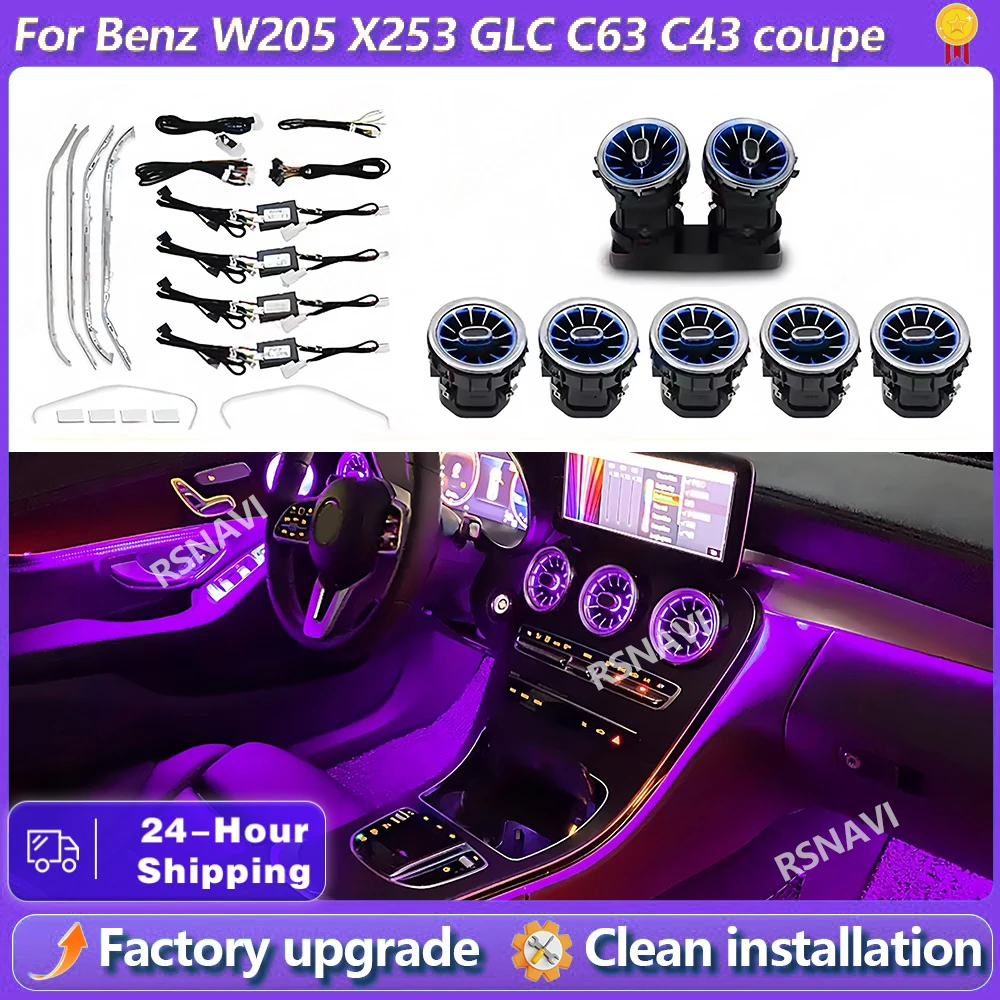 For Mercedes-Benz C GLC Class W205 C43 C63 X253 Ambient Light 3/64Colors LED Vents Speaker Cover Upgrade Interior Precise Fit
For Mercedes-Benz C GLC Class W205 C43 C63 X253 Ambient Light 3/64Colors LED Vents Speaker Cover Upgrade Interior Precise Fit