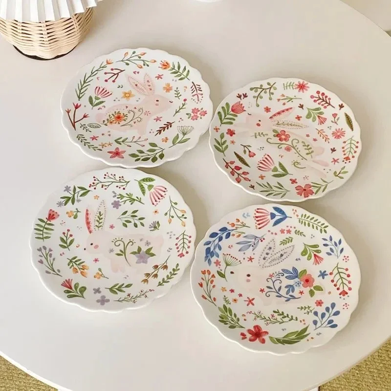 8 inch Colorful Rabbit Dinner Plate Under-glazed Ceramic Dinner Dishes Dessert Flat Tray Flower Bunny Dinnerware Microwave Safe
8 inch Colorful Rabbit Dinner Plate Under-glazed Ceramic Dinner Dishes Dessert Flat Tray Flower Bunny Dinnerware Microwave Safe