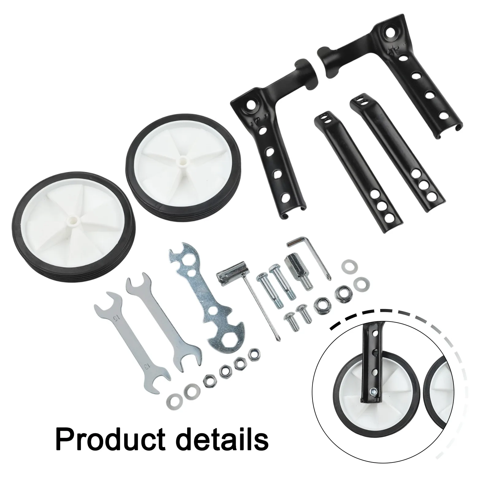 Black Bike Stabilisers Adjustable Bike Training Wheels Set Bicycle Wheel Adjustable Brackets Easy Installation Tools
Black Bike Stabilisers Adjustable Bike Training Wheels Set Bicycle Wheel Adjustable Brackets Easy Installation Tools