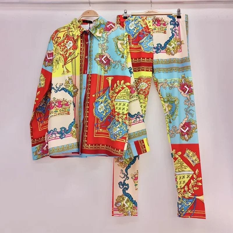 Retro Geometric Print Lapel Loose Shirt Two-piece 2024 Summer Men's and Women's New + Elastic Waist Straight Pants Fashion Set
Retro Geometric Print Lapel Loose Shirt Two-piece 2024 Summer Men's and Women's New + Elastic Waist Straight Pants Fashion Set