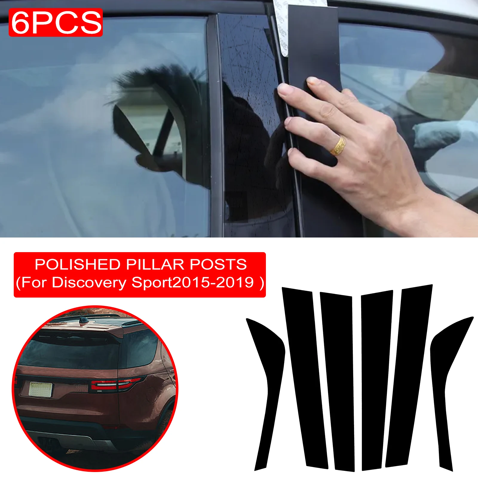 6 шт. глянцевые черные полированные столбики для Land Rover Discovery Sport 15-19 отделка для окон BC наклейка на столбик внешние 자동커 커 
6 шт. глянцевые черные полированные столбики для Land Rover Discovery Sport 15-19 отделка для окон BC наклейка на столбик внешние 자동커 커