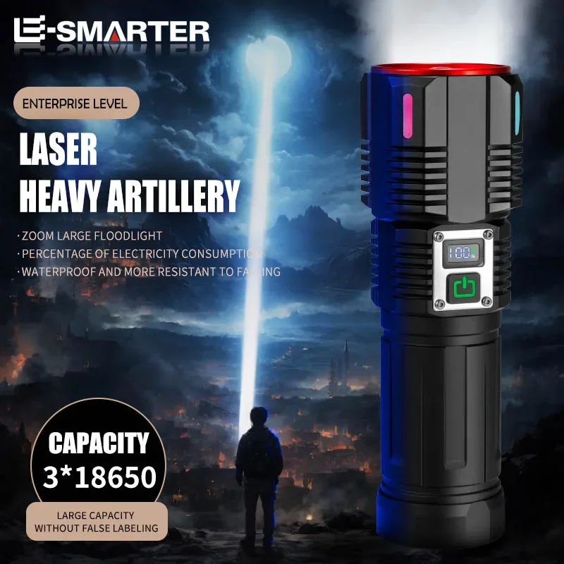 Лазерный супер яркий перезаряжаемый фонарик, уличный мощный свет, цифровой дисплей дальнего действия, мощный фонарик из алюминиевого сплава
Лазерный супер яркий перезаряжаемый фонарик, уличный мощный свет, цифровой дисплей дальнего действия, мощный фонарик из алюминиевого сплава