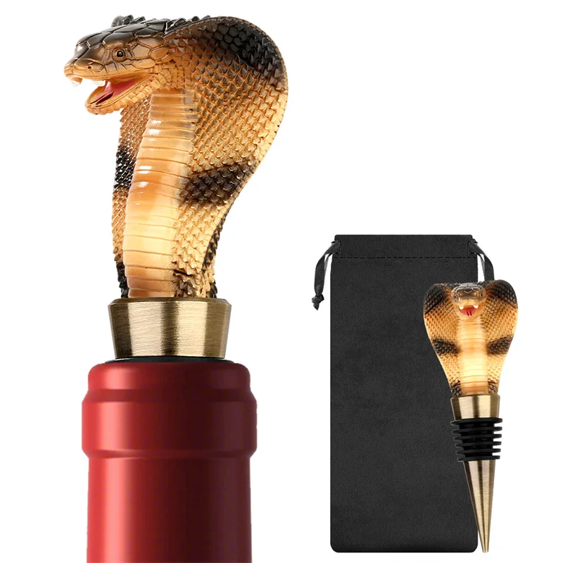 Novelty Cobra Snake Wine Stopper Reusable Metal Bottle Sealing Plug Stopper Unique Wedding Favors for Guests Bar Table Decor
Novelty Cobra Snake Wine Stopper Reusable Metal Bottle Sealing Plug Stopper Unique Wedding Favors for Guests Bar Table Decor