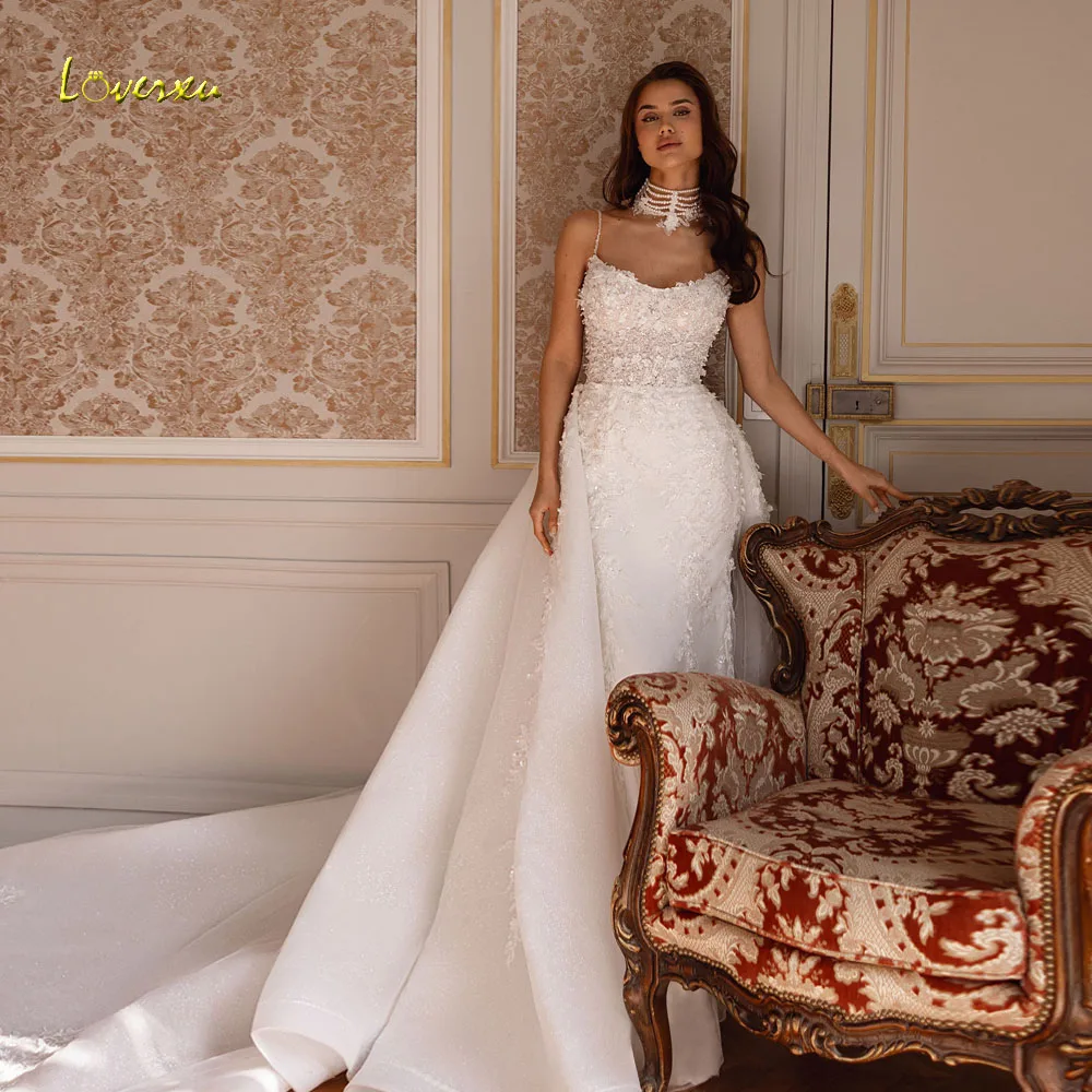 Loverxu Mermaid Sexy Wedding Dresses Spaghetti Straps Vestido De Novia Lace Beaded Detachable Train Custom Made Bridal Gowns
Loverxu Mermaid Sexy Wedding Dresses Spaghetti Straps Vestido De Novia Lace Beaded Detachable Train Custom Made Bridal Gowns