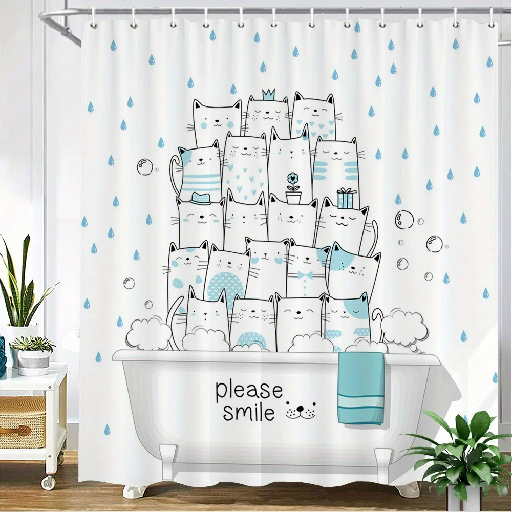 Funny Stacking Cats Shower Curtain Soft Watercolor Cartoon Kitten Bath Curtains Machine Washable Home Bathroom Drapes with Hooks
Funny Stacking Cats Shower Curtain Soft Watercolor Cartoon Kitten Bath Curtains Machine Washable Home Bathroom Drapes with Hooks