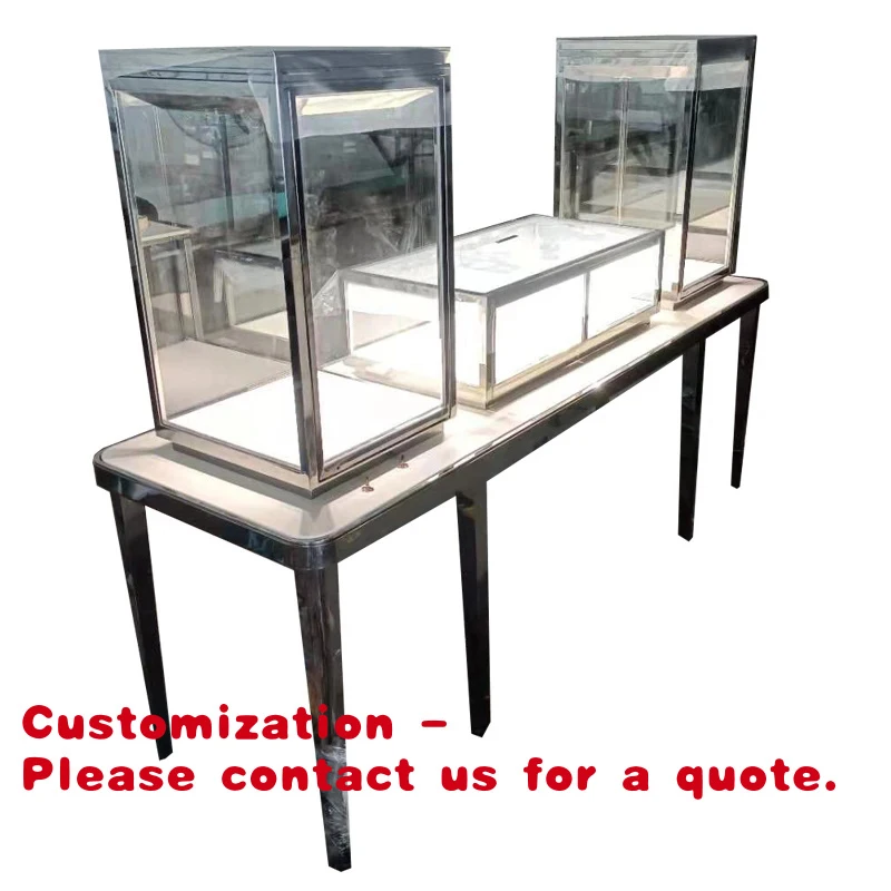 custom.Luxury Tempered Glass Showcase Stainless Steel and Aluminium Material Display Store Retail Mall with LED Light
custom.Luxury Tempered Glass Showcase Stainless Steel and Aluminium Material Display Store Retail Mall with LED Light