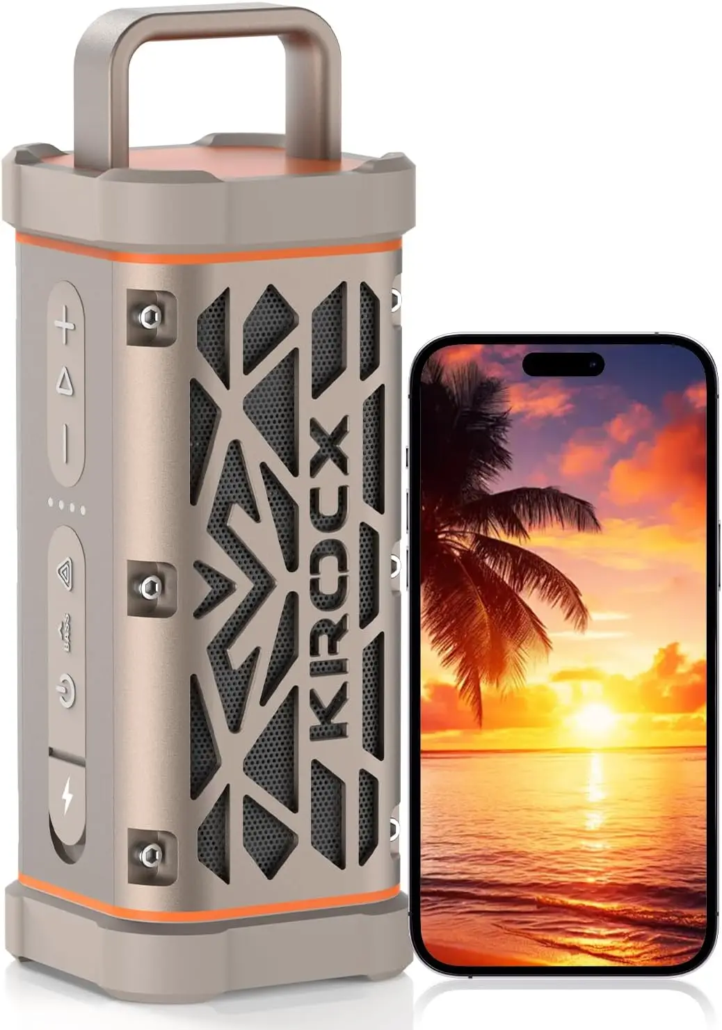 45W Rugged All-Aluminum Outdoor Bluetooth Speaker, BassUp, IP68 Waterproof, 25H Playtime, Magnetic Mount for Golf Cart, Camping, Beach, Desert Champagne
45W Rugged All-Aluminum Outdoor Bluetooth Speaker, BassUp, IP68 Waterproof, 25H Playtime, Magnetic Mount for Golf Cart, Camping, Beach, Desert Champagne