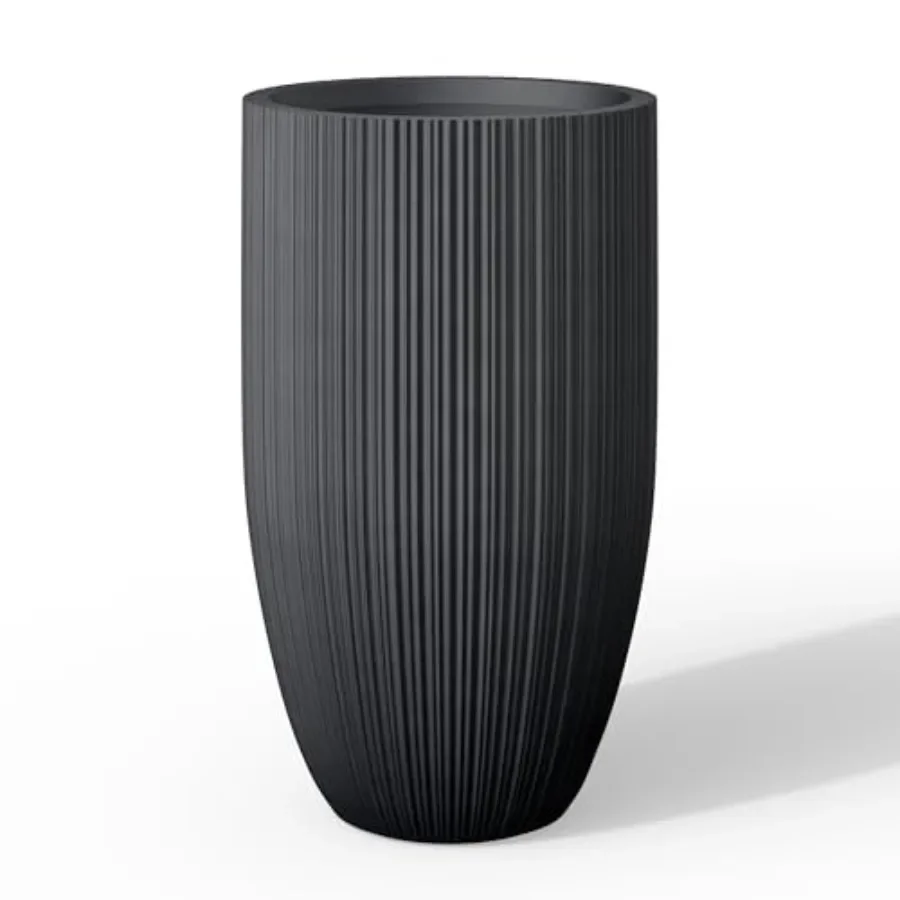 24 Inch Tall Round Concrete Planter for Indoor Outdoor Use Textured Black Modern Decorative Garden Pot with Drainage Hole and R
24 Inch Tall Round Concrete Planter for Indoor Outdoor Use Textured Black Modern Decorative Garden Pot with Drainage Hole and R