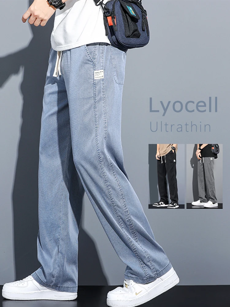 2025 Spring Summer New Lyocell Men Casual Pants Comfortable Drawstring Straight Loose Male Casual Draped Wide Pants
2025 Spring Summer New Lyocell Men Casual Pants Comfortable Drawstring Straight Loose Male Casual Draped Wide Pants