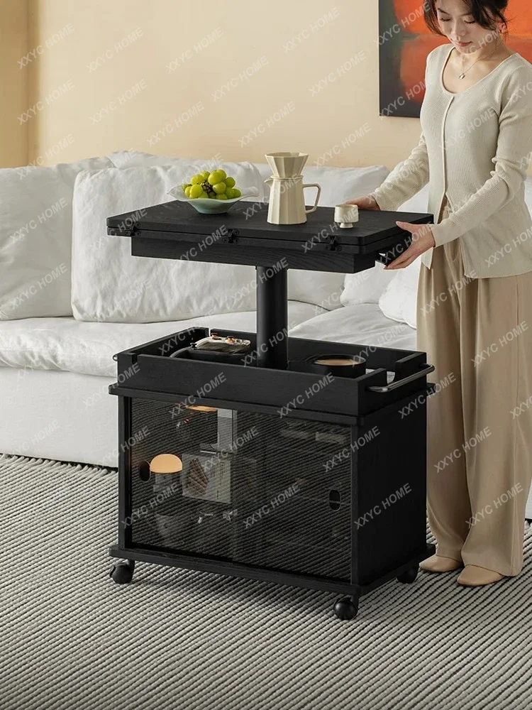JJS Складной журнальный столик с подъемником из массива дерева, черная современная простая тележка
JJS Складной журнальный столик с подъемником из массива дерева, черная современная простая тележка