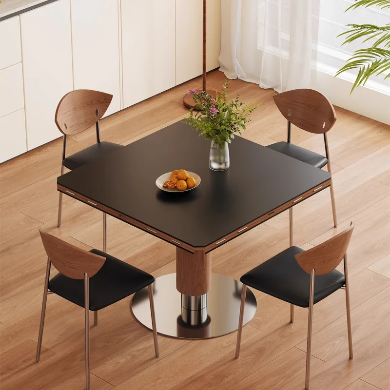 French square rock slab ,antique style, and round dual-purpose solid wood small apartment, Bauhaus folding dining table
French square rock slab ,antique style, and round dual-purpose solid wood small apartment, Bauhaus folding dining table