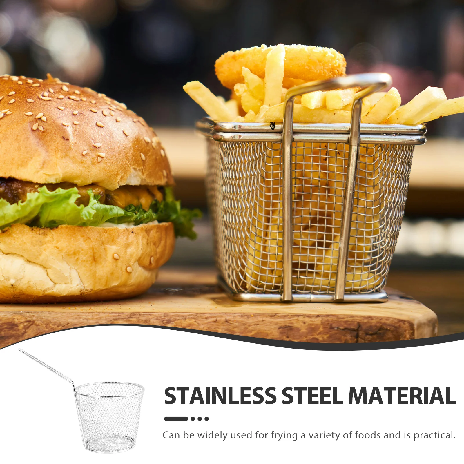 1pc Stainless Steel Frying Basket Deep Fryer Mesh Container For French Fries Vegetables Snack Food Long Handle Drain Oil Hot
1pc Stainless Steel Frying Basket Deep Fryer Mesh Container For French Fries Vegetables Snack Food Long Handle Drain Oil Hot