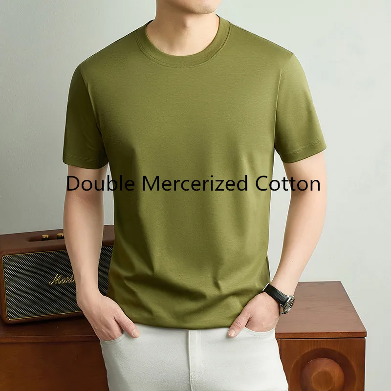 Double Mercerized Cotton Tees for Men 2026 Summer Simple Solid Cotton Clothes Short Sleeve Tops Causal O-Neck Shirts Pullover
Double Mercerized Cotton Tees for Men 2026 Summer Simple Solid Cotton Clothes Short Sleeve Tops Causal O-Neck Shirts Pullover