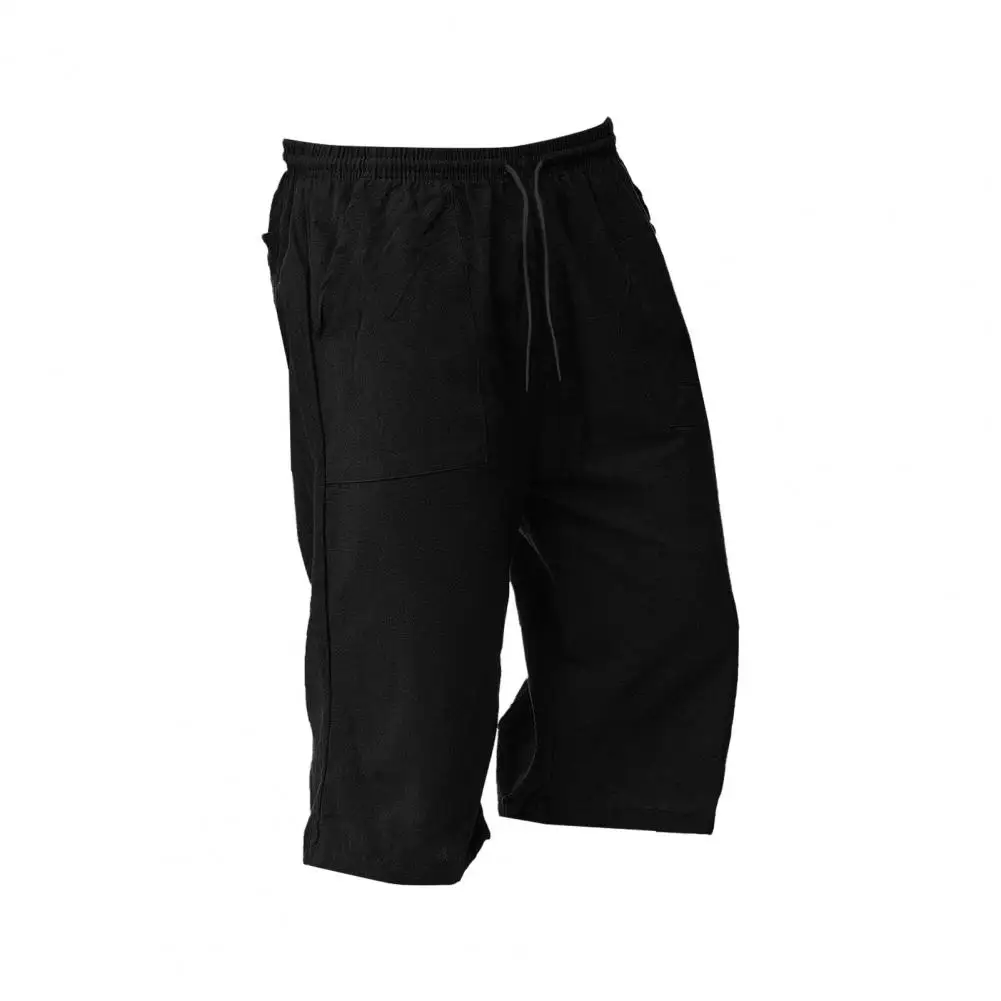 Pockets Cropped Trousers Men's Mid-rise Elastic Drawstring Wide Leg Pants with Pockets for Summer Streetwear Solid Color
Pockets Cropped Trousers Men's Mid-rise Elastic Drawstring Wide Leg Pants with Pockets for Summer Streetwear Solid Color