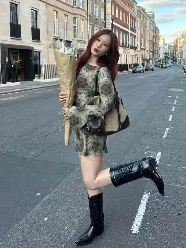 French Sle Holiday Travel Slim Fit Long Sve round Ne Print ort Dr Summer A-Line Skirt Polyester Fiber High Waist
French Sle Holiday Travel Slim Fit Long Sve round Ne Print ort Dr Summer A-Line Skirt Polyester Fiber High Waist