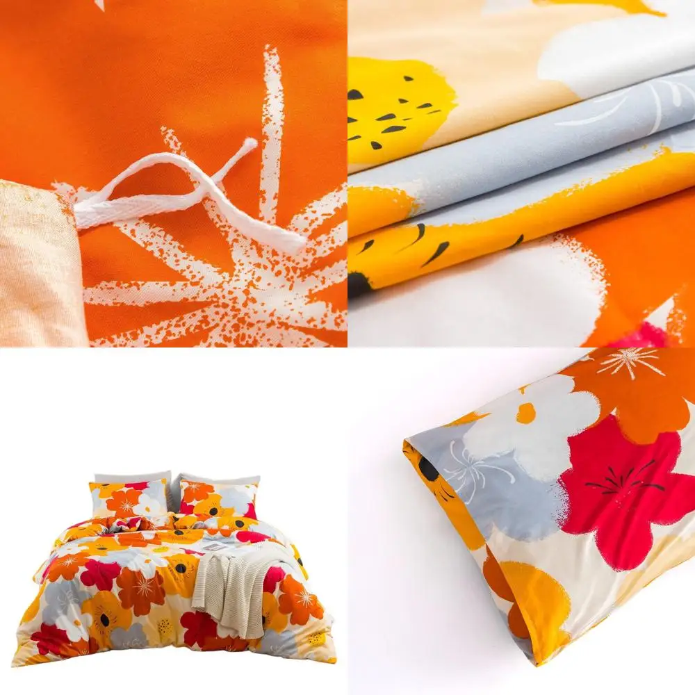 King Size Burnt Orange Floral Cotton Duvet Cover Set with 2 Pillowcases, 3-Piece Luxury Soft Bedding
King Size Burnt Orange Floral Cotton Duvet Cover Set with 2 Pillowcases, 3-Piece Luxury Soft Bedding