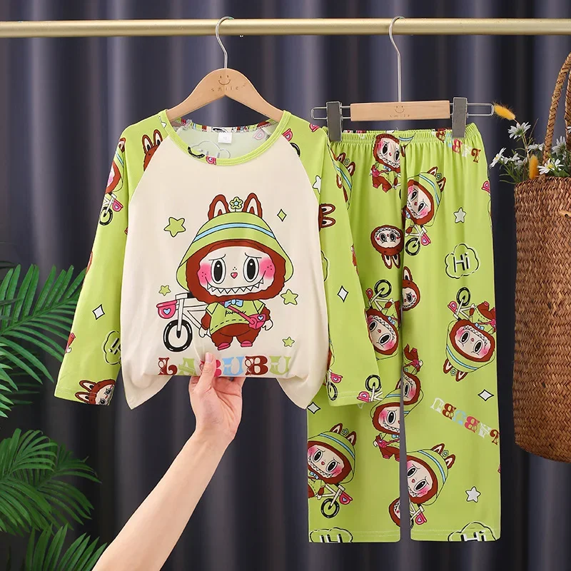 Children's Spring Summer Pajamas Long Sleeve Cartoon Labubu Sleepwear Boys Girls Loose Pyjamas Casual Home Wear Clothing Sets
Children's Spring Summer Pajamas Long Sleeve Cartoon Labubu Sleepwear Boys Girls Loose Pyjamas Casual Home Wear Clothing Sets