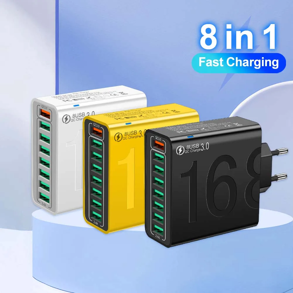 USB-зарядное устройство Type-C с несколькими 8 портами, высокоскоростная быстрая зарядка для Iphone 15 Xiaomi Huawei PD, настенное зарядное устройство для мобильного телефона
USB-зарядное устройство Type-C с несколькими 8 портами, высокоскоростная быстрая зарядка для Iphone 15 Xiaomi Huawei PD, настенное зарядное устройство для мобильного телефона