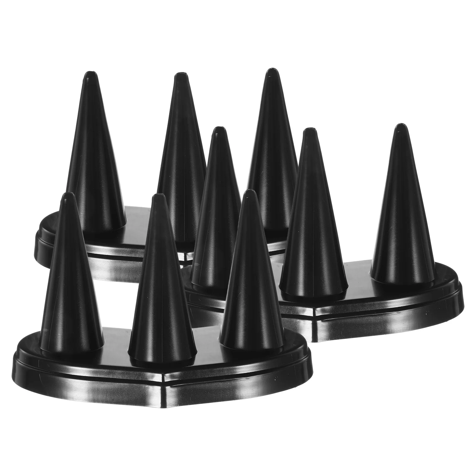 3 Pcs Display Stand Black Plastic Desktop Organizer Cone Finger Ring Holder Shaped Holder for Home Shop Storage
3 Pcs Display Stand Black Plastic Desktop Organizer Cone Finger Ring Holder Shaped Holder for Home Shop Storage