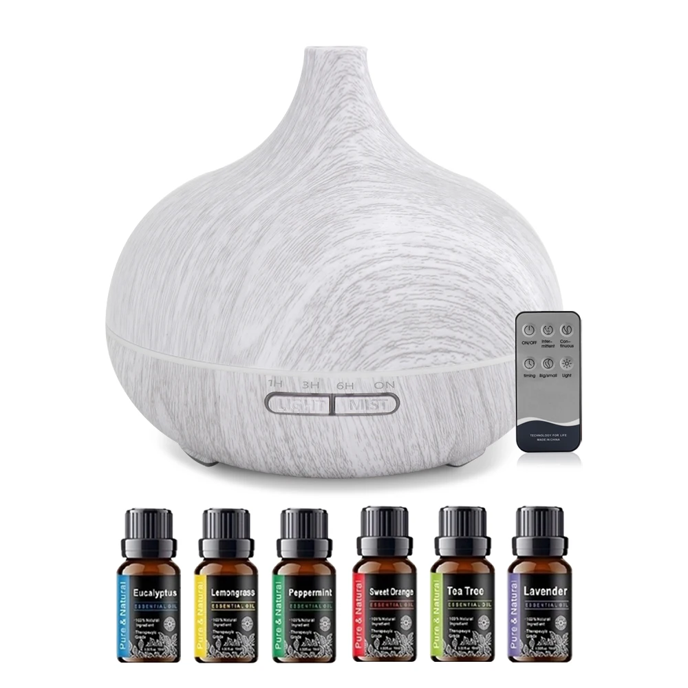 550ml Wood Grain Essential Oil Diffuser & Humidifier, Ultrasonic Aromatherapy Diffuser with Remote Control, 6 Premium Essential
550ml Wood Grain Essential Oil Diffuser & Humidifier, Ultrasonic Aromatherapy Diffuser with Remote Control, 6 Premium Essential