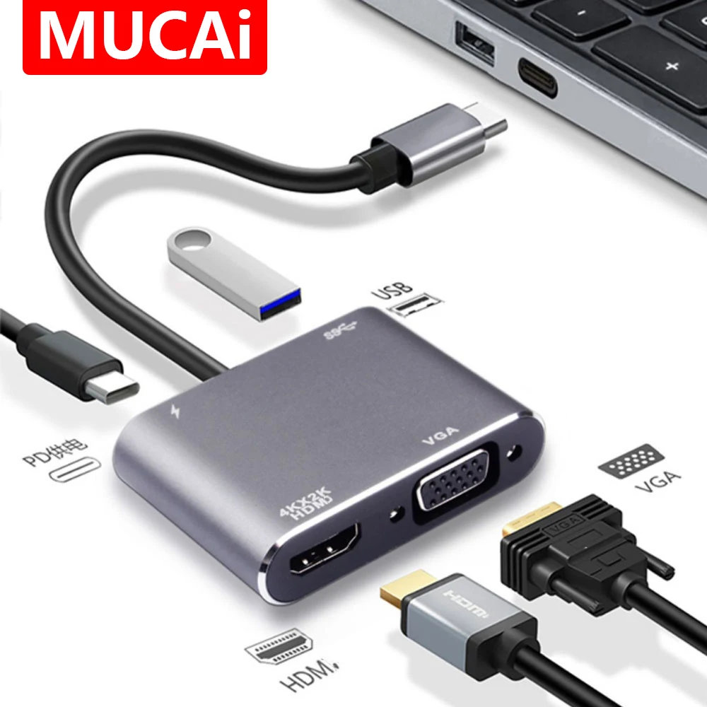 Концентратор USB C для ноутбуков — адаптер HDMI 4K и VGA 1080P с Type-C для Dell/Asus/игр
Концентратор USB C для ноутбуков — адаптер HDMI 4K и VGA 1080P с Type-C для Dell/Asus/игр