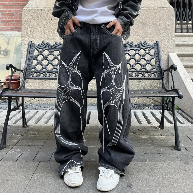 Y2K Streetwear Wing Embroidery String Stacked Baggy Jeans Pants For Men Designer Clothes New Rock Black Long Trousers
Y2K Streetwear Wing Embroidery String Stacked Baggy Jeans Pants For Men Designer Clothes New Rock Black Long Trousers