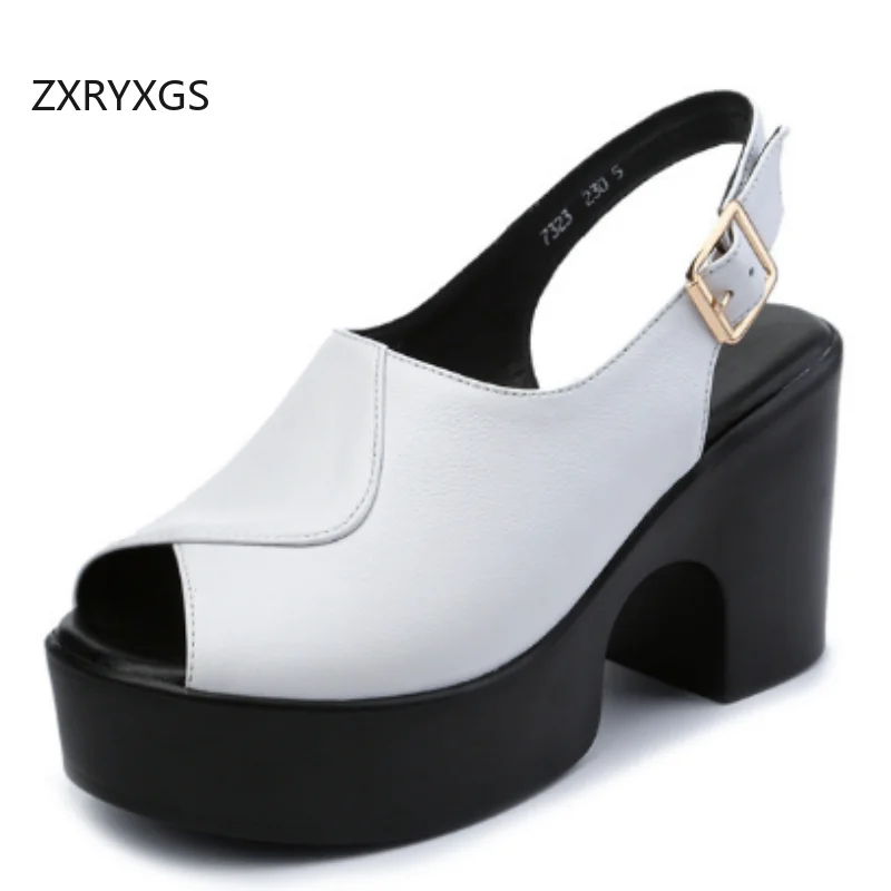 ZXRYXGS Premium Cowhide Fish Mouth Sandals Platform Heighten Shoes High Heeled Sandals 2025 Women Elegant Fashionable Sandals
ZXRYXGS Premium Cowhide Fish Mouth Sandals Platform Heighten Shoes High Heeled Sandals 2025 Women Elegant Fashionable Sandals