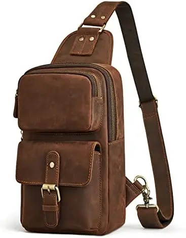 Prospo Sling Bag Men Women Vintage Genuine Leather Shoulder Backpack Satchel Chest Casual Daypack Crossbody Outdoor Laptop
Prospo Sling Bag Men Women Vintage Genuine Leather Shoulder Backpack Satchel Chest Casual Daypack Crossbody Outdoor Laptop