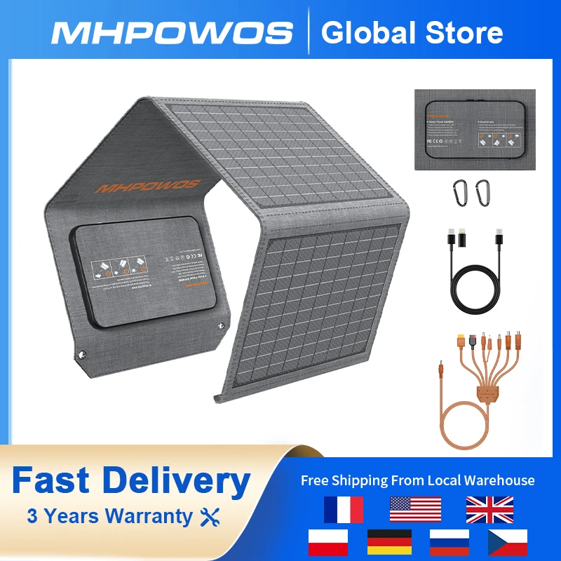 MHPOWOS 40W Solar Panel Charger, QC3.0 USB-A &Type-C Output Portable Foldable IP67 Waterproof for Camping Hiking Outdoor Phone
MHPOWOS 40W Solar Panel Charger, QC3.0 USB-A &Type-C Output Portable Foldable IP67 Waterproof for Camping Hiking Outdoor Phone