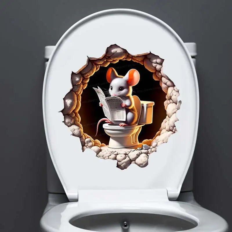 Cute Mouse Sitting on The Toilet Reading The Newspaper Wall Sticker Bathroom Toilet Home Decor Waterproof Decals Stickers S423
Cute Mouse Sitting on The Toilet Reading The Newspaper Wall Sticker Bathroom Toilet Home Decor Waterproof Decals Stickers S423