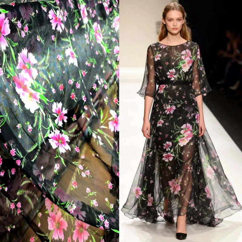 Tulle roll georgette chiffon 100% mulberry silk fabrics sewing supplies dress women clothes vintage designer Pink flowers print
Tulle roll georgette chiffon 100% mulberry silk fabrics sewing supplies dress women clothes vintage designer Pink flowers print