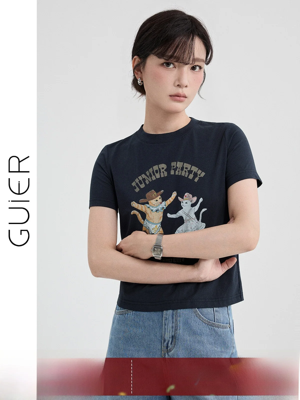 Guier Casual Style Short Sleeve T-Shirt Women's Print Slim Fit Short Length round Neck Top Versatile Summer Fashion for Petit...
Guier Casual Style Short Sleeve T-Shirt Women's Print Slim Fit Short Length round Neck Top Versatile Summer Fashion for Petit...