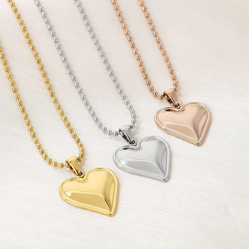 Stainless Steel Love Heart Pendant Necklace For Women Elegant French Girl Beads Chain Clavicle Neck Choker Party Wedding Jewelry
Stainless Steel Love Heart Pendant Necklace For Women Elegant French Girl Beads Chain Clavicle Neck Choker Party Wedding Jewelry