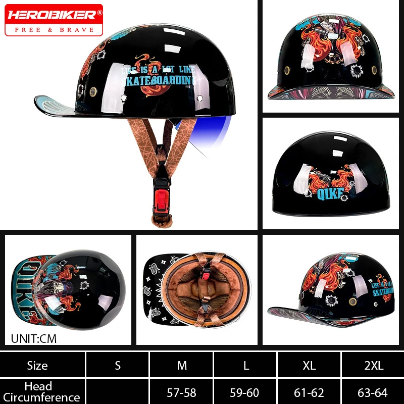 Ретро мотоциклетный шлем для мужчин и женщин, модный полушлем для уличной езды, сертификация DOT Capacete De Moto, безопасная бейсболка 
Ретро мотоциклетный шлем для мужчин и женщин, модный полушлем для уличной езды, сертификация DOT Capacete De Moto, безопасная бейсболка