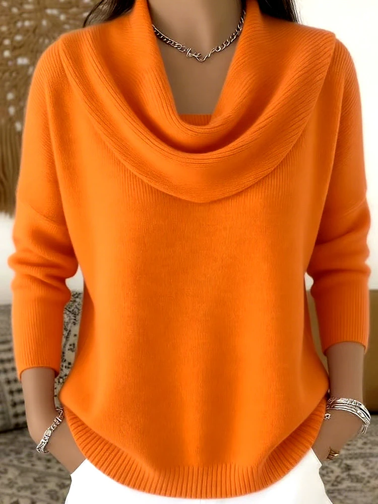 Women's Patchwork Long Sleeve Sweater Loose Fit Autumn Winter Solid Scarf Collar Pullover Casual Fashion Elegant Top Streetwear
Women's Patchwork Long Sleeve Sweater Loose Fit Autumn Winter Solid Scarf Collar Pullover Casual Fashion Elegant Top Streetwear