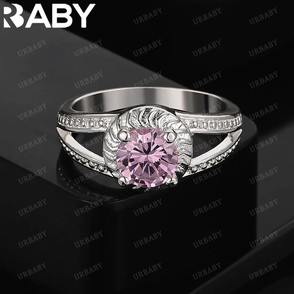 URBABY 925 Sterling Silver Pink Zircon Fine Ring For Women Fashion Jewelry Charm Grace Wedding Engagement Accessories
URBABY 925 Sterling Silver Pink Zircon Fine Ring For Women Fashion Jewelry Charm Grace Wedding Engagement Accessories