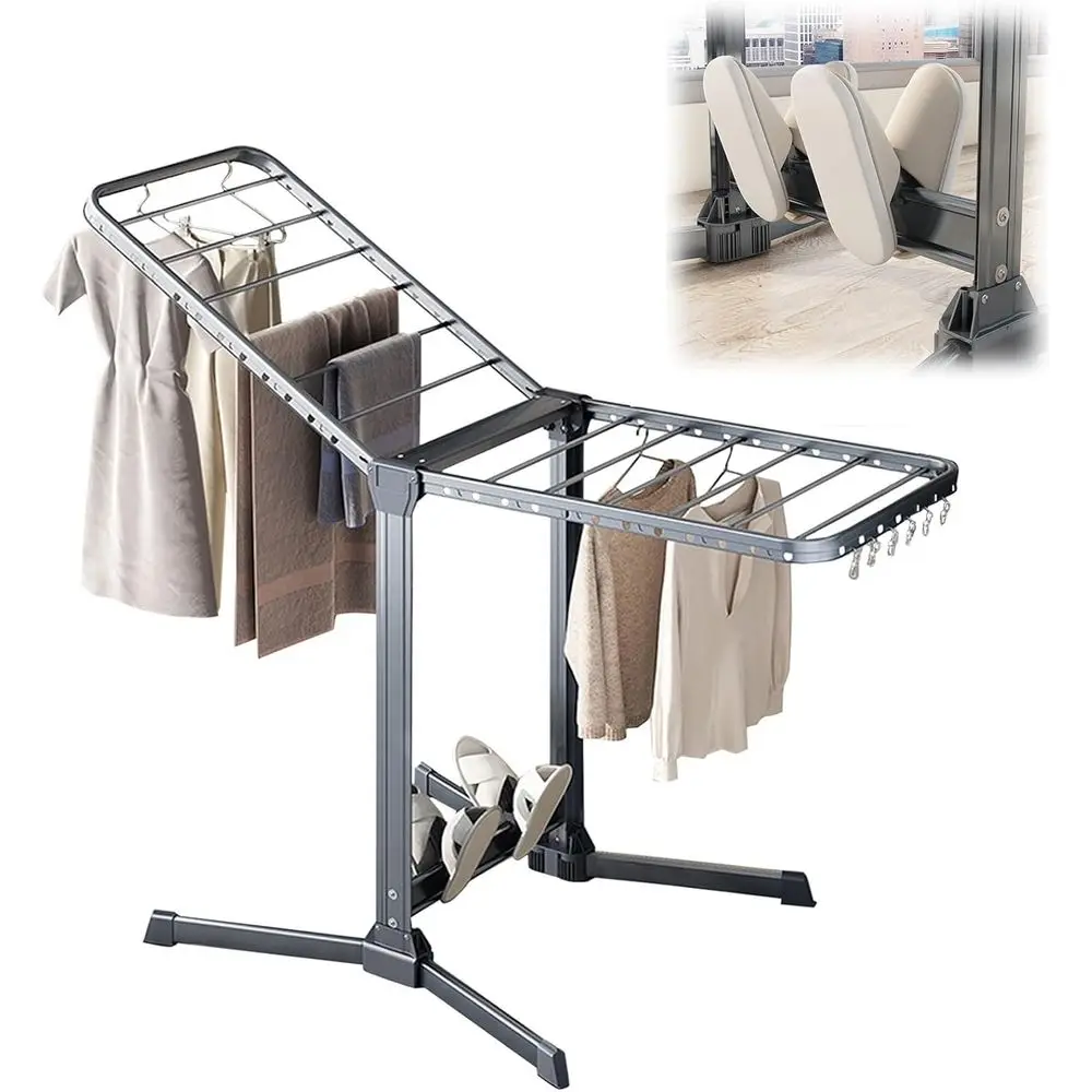 Portable Space-Saving Clothes Drying Rack - Outdoor, Free-Standing, Large Aluminum Rack for Drying Clothes, Towels, Socks, Shoes
Portable Space-Saving Clothes Drying Rack - Outdoor, Free-Standing, Large Aluminum Rack for Drying Clothes, Towels, Socks, Shoes