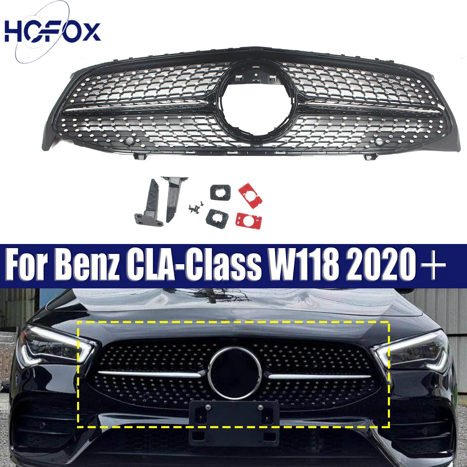 For Mercedes Benz CLA-Class W118 2020+ Upgrade Front Inlet Mesh Grille Bumper Grill Middle Grid Tuning
For Mercedes Benz CLA-Class W118 2020+ Upgrade Front Inlet Mesh Grille Bumper Grill Middle Grid Tuning